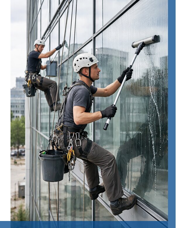 Мойка витражей альпинистами в Алапаевске от 749 р. под ключ|ВЫСОТНИК-Лпв