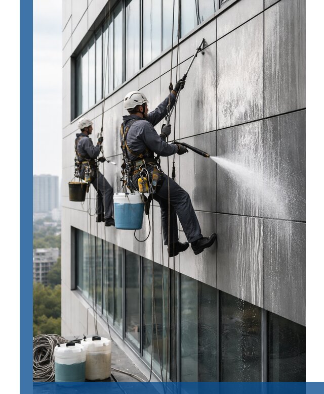 Профессиональная мойка вентилируемых фасадов в Алапаевске