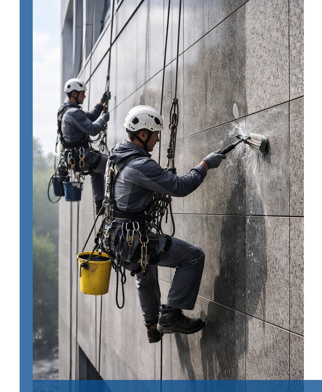 Профессиональная мойка фасада из керамогранита в Алапаевске