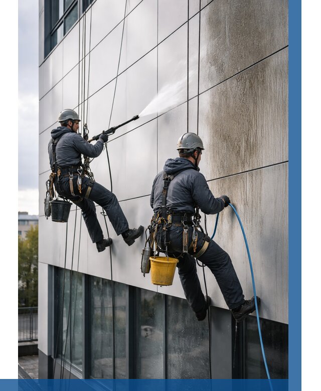 Мойка фасада из композита в Алапаевске по цене от 321 р. | ВЫСОТНИК-Лпв