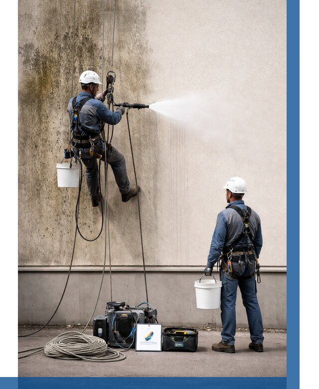 Очистка фасада от плесени в Алапаевске от 321 р. | ВЫСОТНИК-Лпв