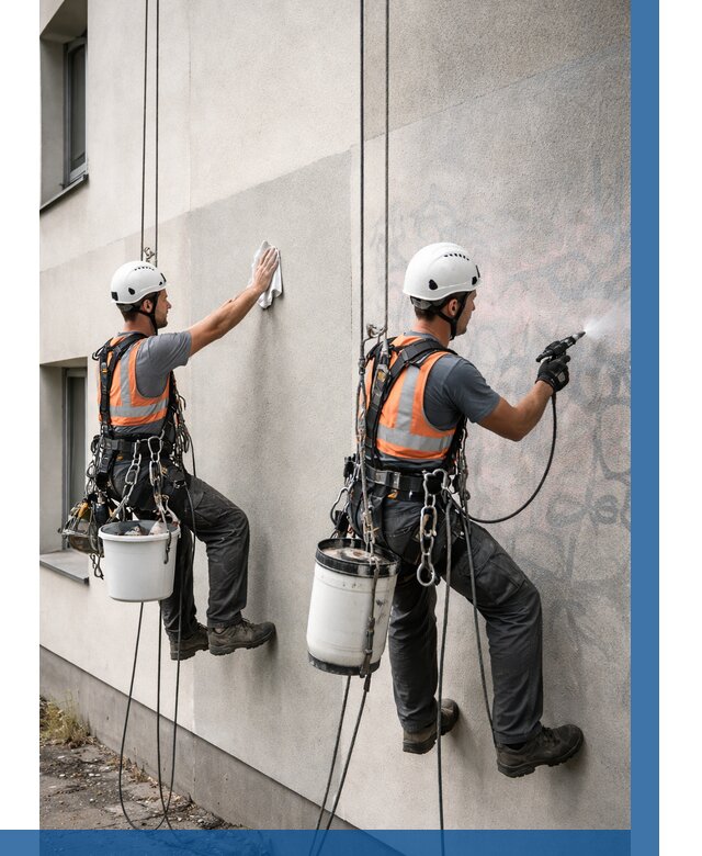 Антиграффити покрытие фасада в Алапаевске от 642 р. | ВЫСОТНИК-Лпв