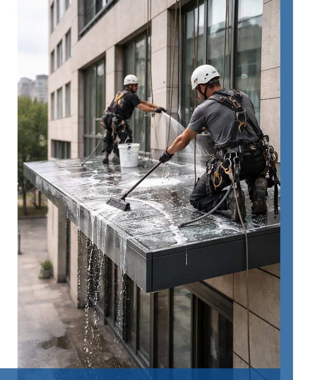 Мойка козырьков и навесов в Алапаевске от 3747 р. | ВЫСОТНИК-Лпв