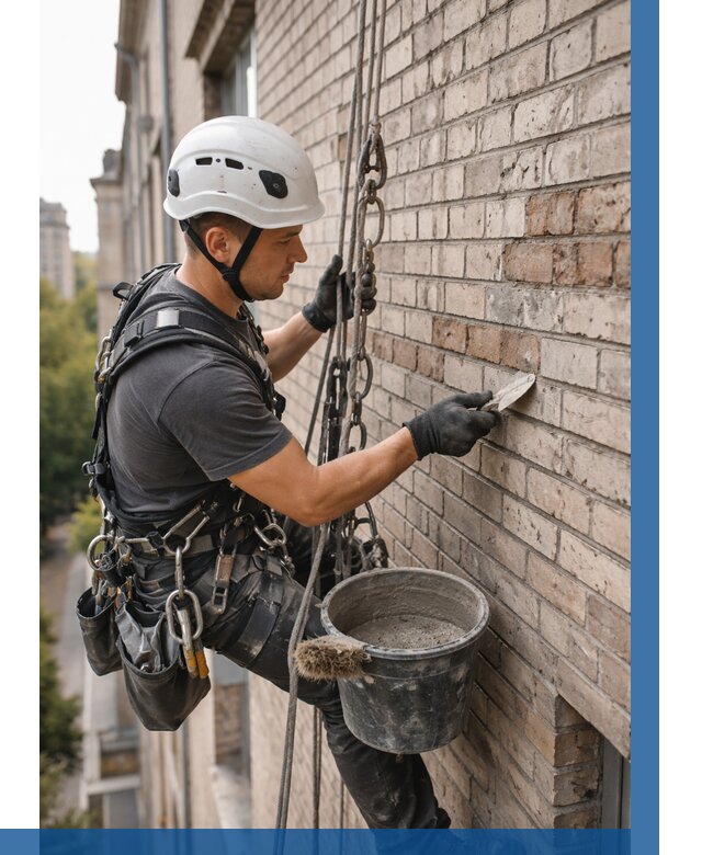 Ремонт кирпичной кладки фасада в Алапаевске от 1927 р. | ВЫСОТНИК-Лпв