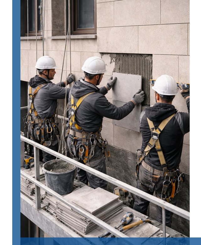 Ремонт облицовки фасада плиткой в Алапаевске с гарантией