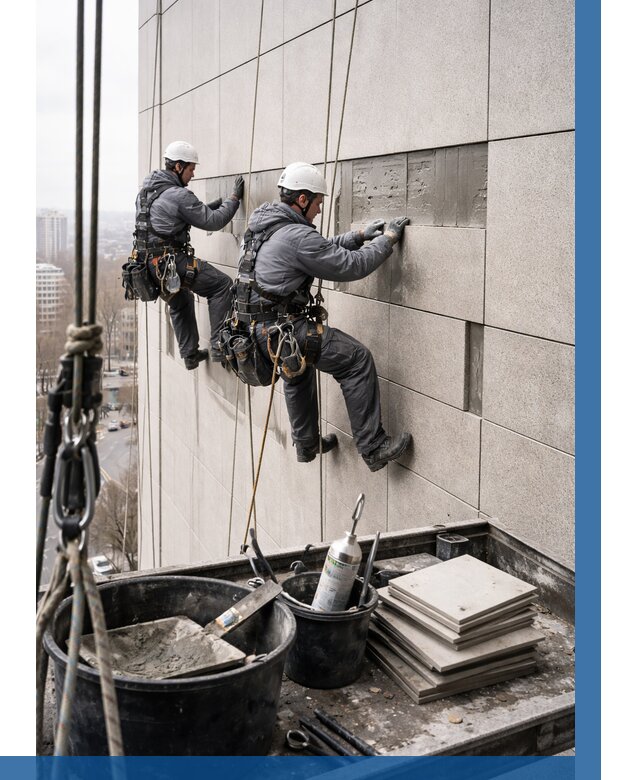 Ремонт фасада из керамогранита в Алапаевске от 2676 р. | ВЫСОТНИК-Лпв