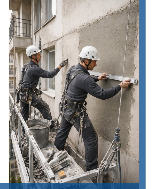 Штукатурка фасада на высоте в Алапаевске от 963 р. | ВЫСОТНИК-Лпв