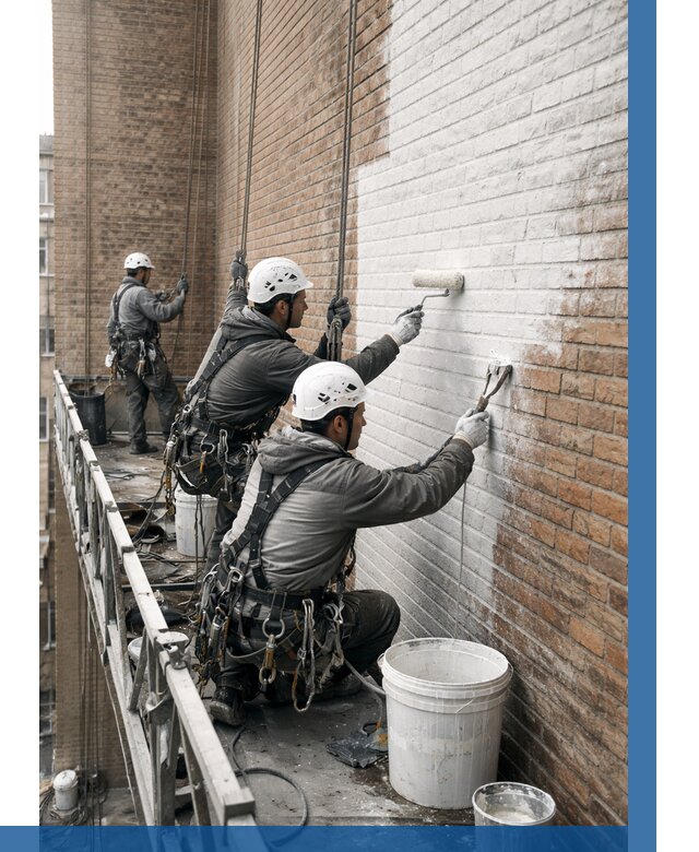 Покраска кирпичного фасада в Алапаевске от 375 р. | ВЫСОТНИК-Лпв