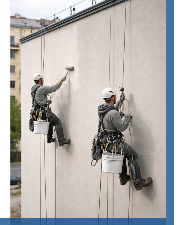 Покраска оштукатуренного фасада в Алапаевске от 343 р. | ВЫСОТНИК-Лпв