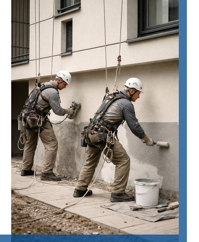 Окраска цоколя здания в Алапаевске от 482 р. под ключ | ВЫСОТНИК-Лпв