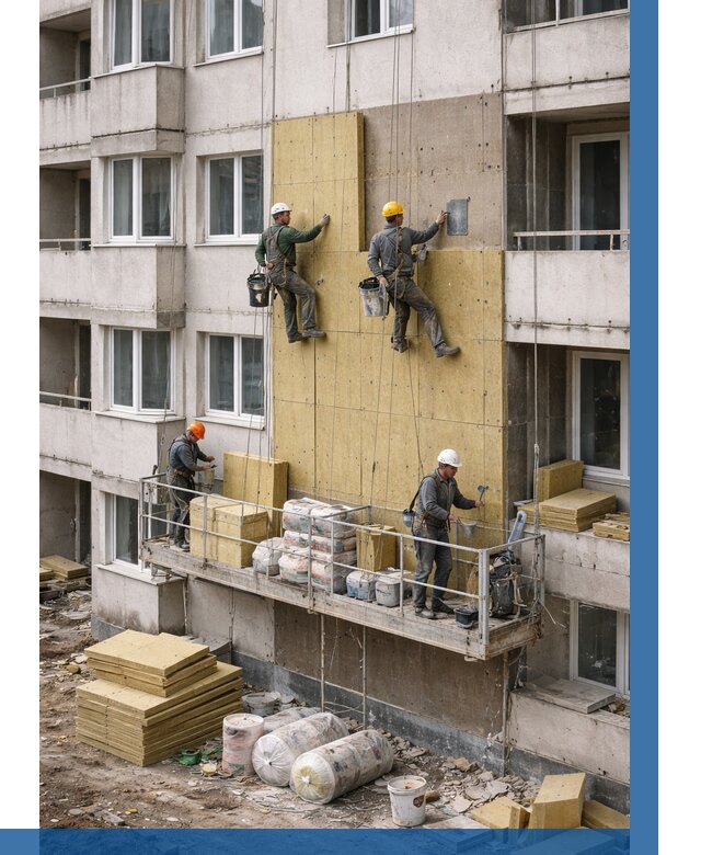 Утепление фасада минватой в Алапаевске от 1606 р. | ВЫСОТНИК-Лпв