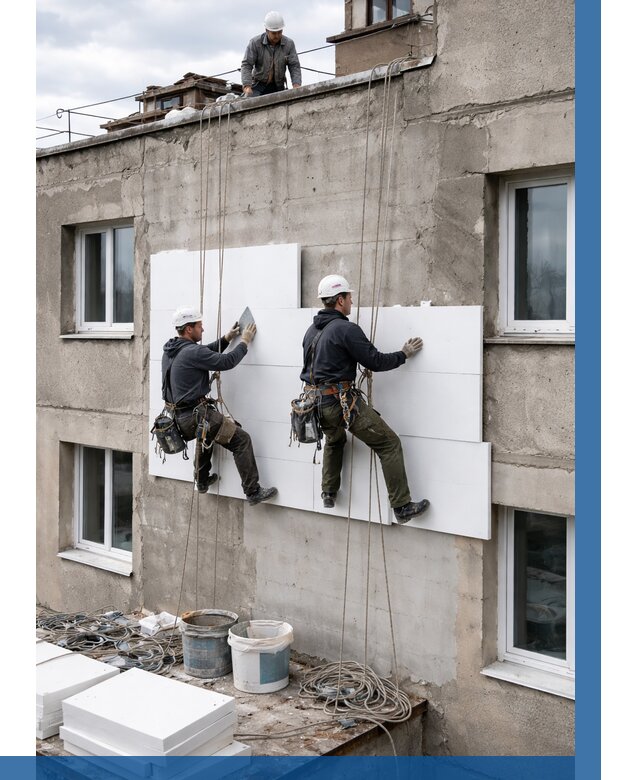 Утепление фасада пенополистиролом в Алапаевске от 1927 р. | ВЫСОТНИК-Лпв