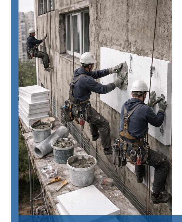 Утепление фасада пенополистиролом в Алапаевске под ключ