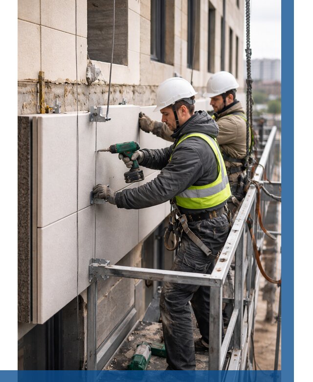 Монтаж фасадных термопанелей в Алапаевске от 1606 р. | ВЫСОТНИК-Лпв