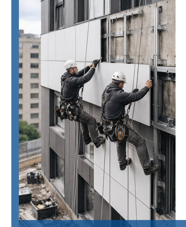 Монтаж композитных панелей фасада в Алапаевске под ключ