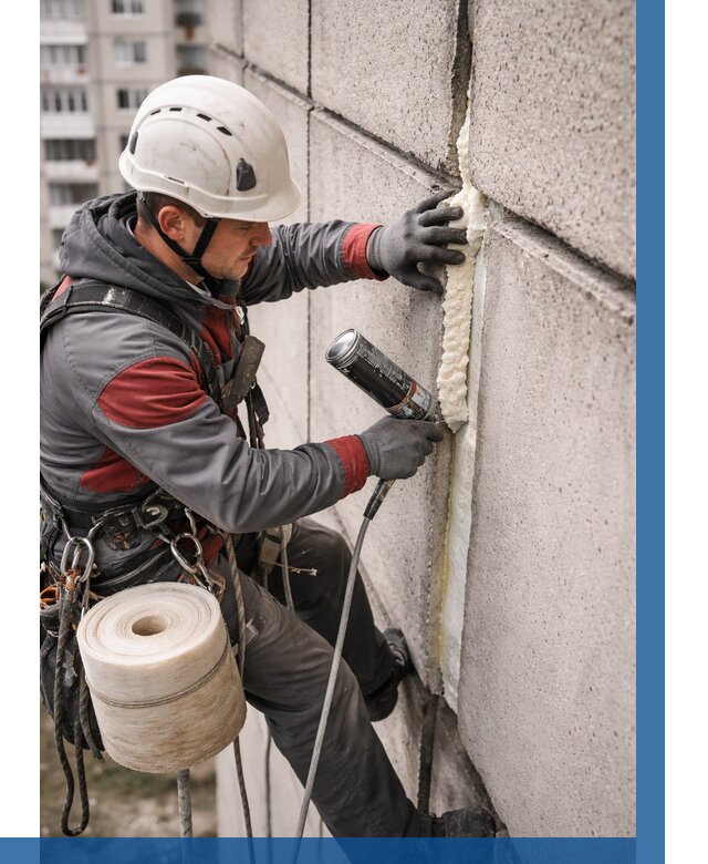 Утепление межпанельных швов в Алапаевске от 749 р. | ВЫСОТНИК-Лпв