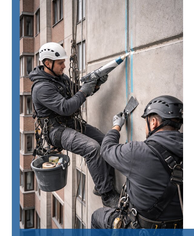 Вторичная герметизация швов фасада и кровли в Алапаевске