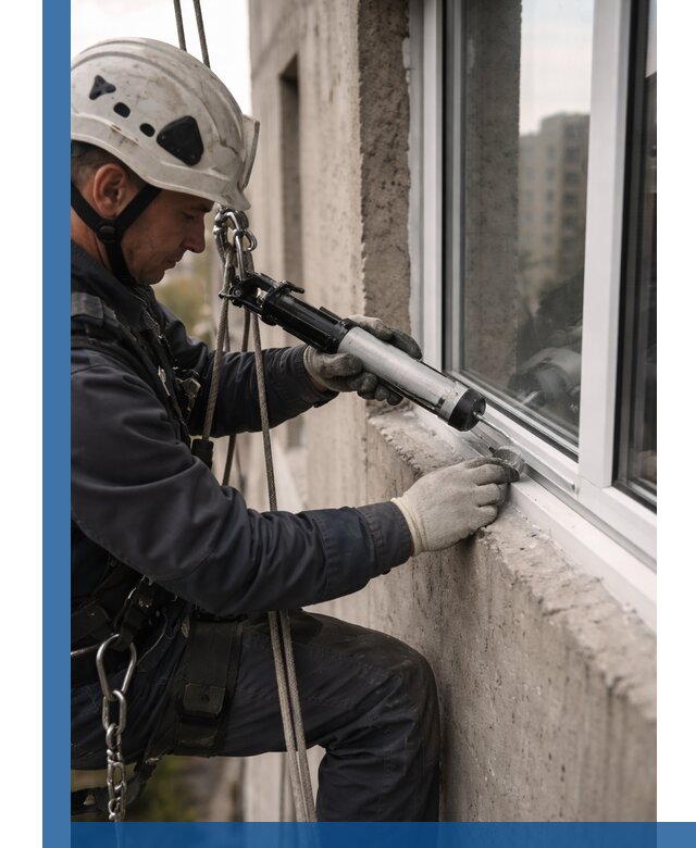 Герметизация оконных швов снаружи в Алапаевске профессионально