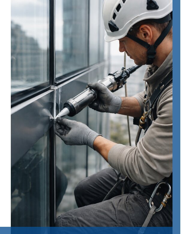 Герметизация стыков витража в Алапаевске от 1285 р. | ВЫСОТНИК-Лпв