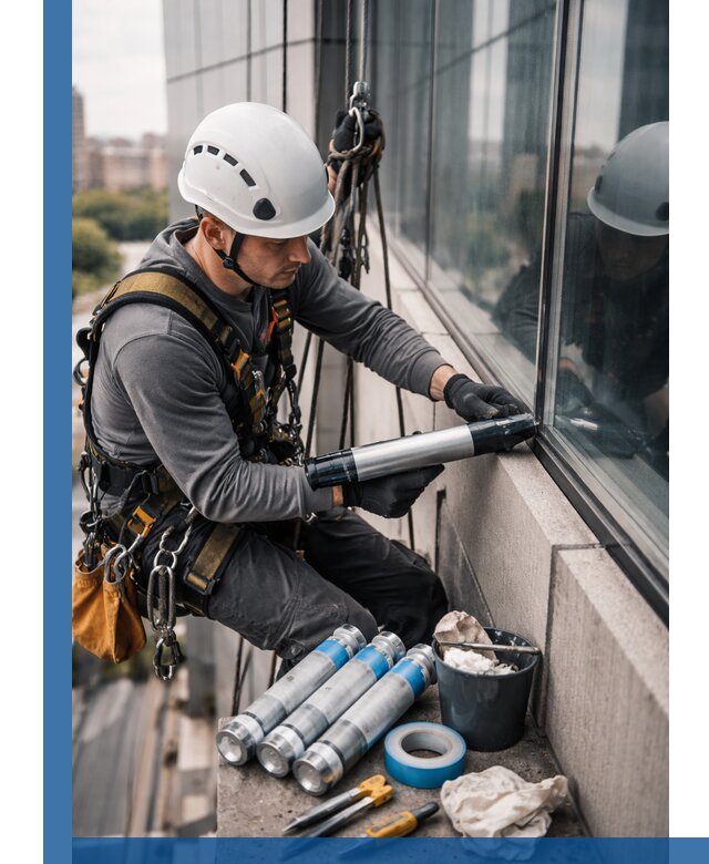 Герметизация стыков витража в Алапаевске для герметичных фасадов