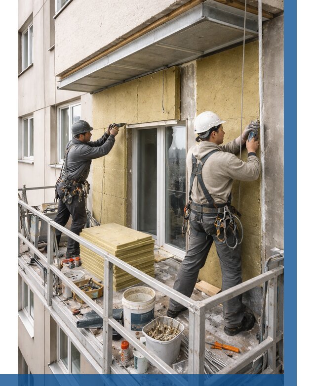 Утепление балкона снаружи в Алапаевске от 1713 р. под ключ ВЫСОТНИК-Лпв