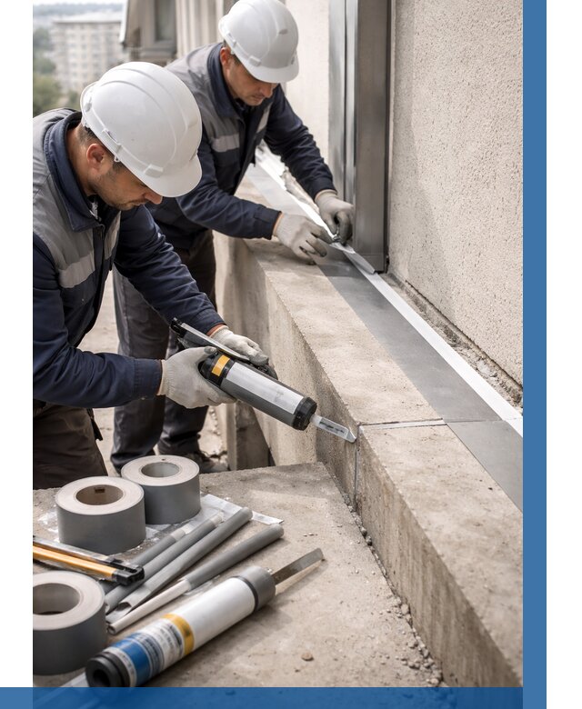 Герметизация примыкания балкона в Алапаевске от 4817 р. | ВЫСОТНИК-Лпв