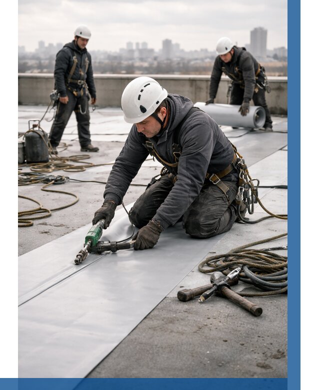 Ремонт мембранной кровли в Алапаевске от 1927 р./м2 | ВЫСОТНИК-Лпв