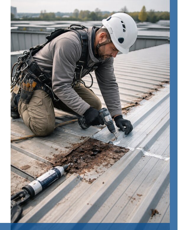 Ремонт профнастила на кровле в Алапаевске от 749 р. | ВЫСОТНИК-Лпв