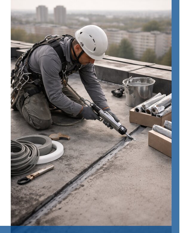 Герметизация швов кровли в Алапаевске от 482 р./м2 | ВЫСОТНИК-Лпв