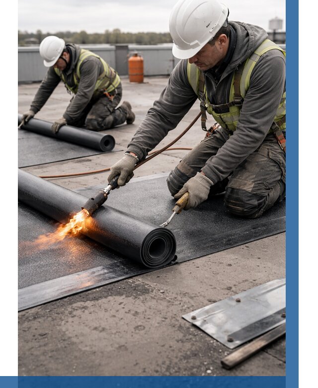 Монтаж наплавляемой кровли в Алапаевске от 910 р. — ВЫСОТНИК-Лпв