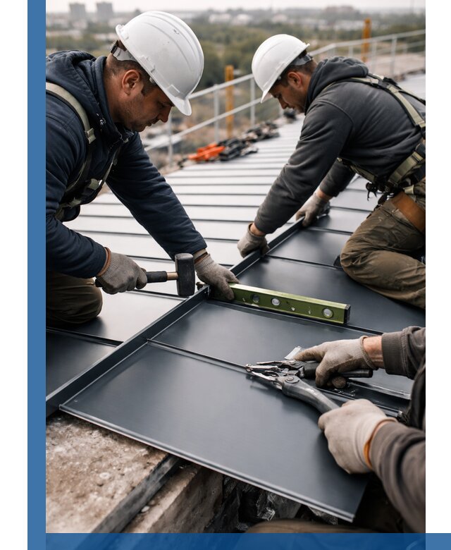 Монтаж фальцевой кровли в Алапаевске для промышленных зданий