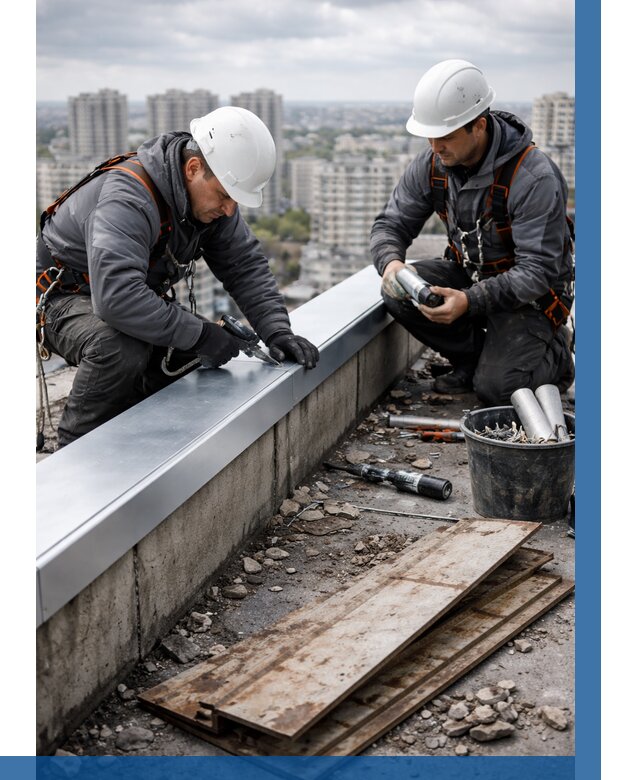 Замена парапетных крышек под ключ в Алапаевске от 1285 р. | ВЫСОТНИК-Лпв