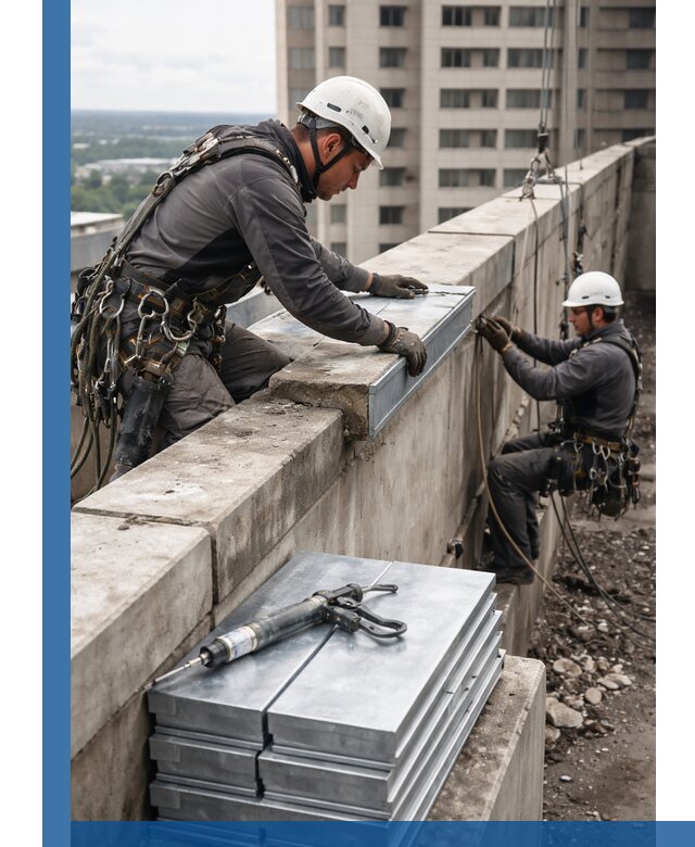 Замена парапетных крышек и установка новых в Алапаевске