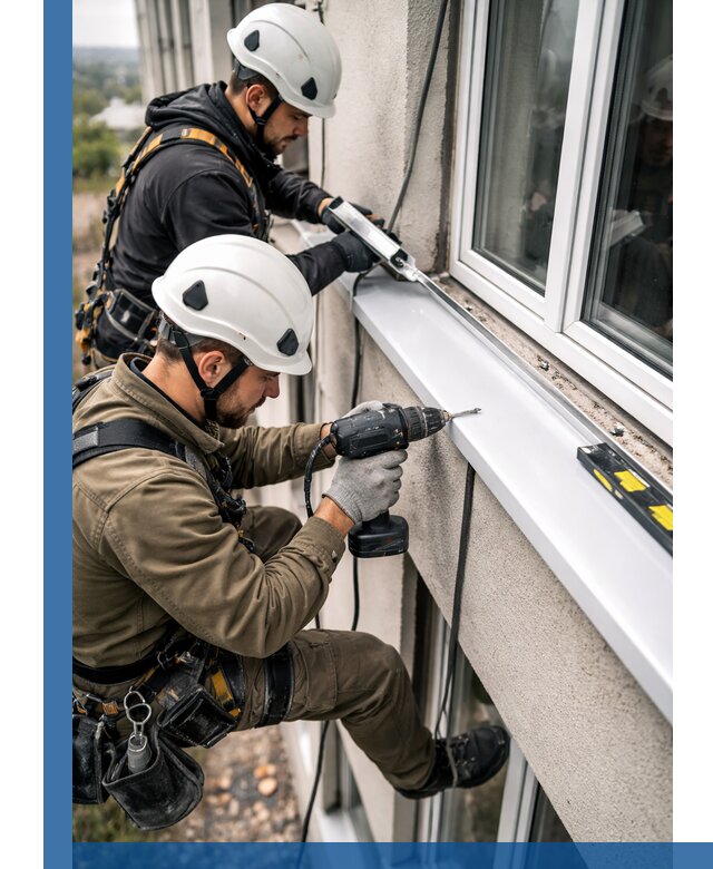 Профессиональный монтаж оконных отливов и отведения воды в Алапаевске