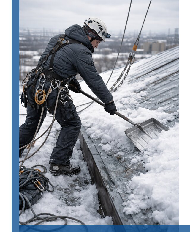 Профессиональная очистка кровли от снега и наледи в Алапаевске
