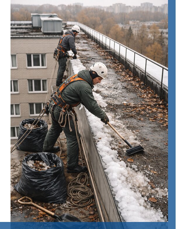 Очистка кровли по периметру в Алапаевске от 589 р. | ВЫСОТНИК-Лпв