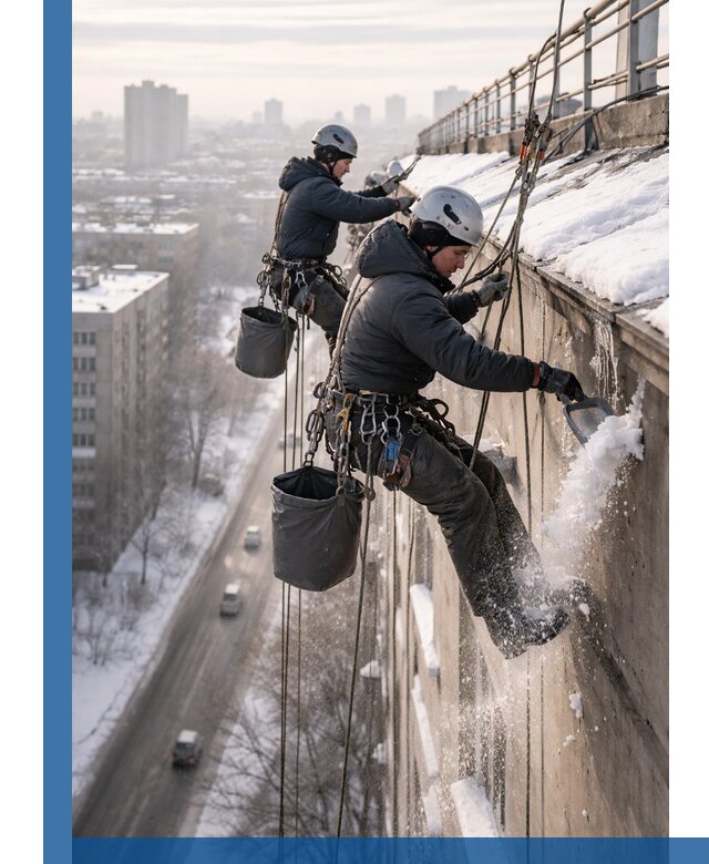 Очистка карнизов от снега в Алапаевске профессионально и безопасно