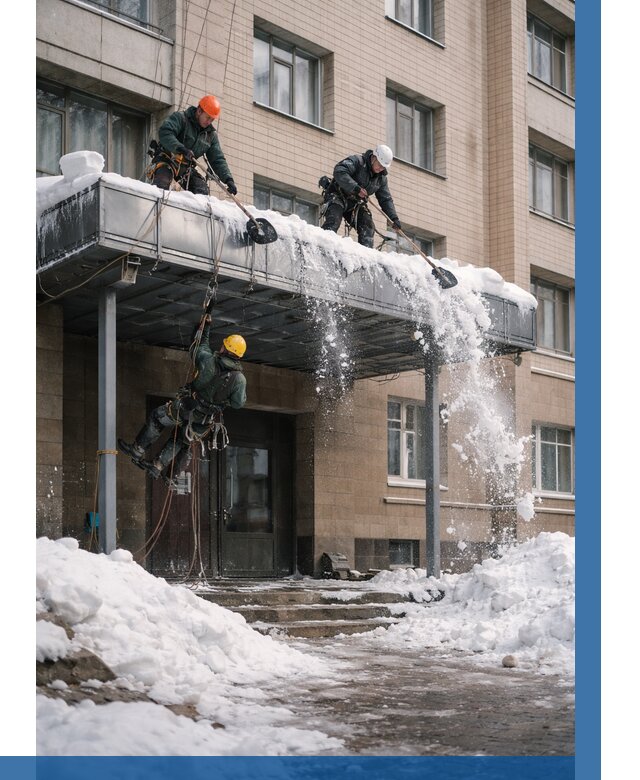 Очистка козырьков от снега в Алапаевске от 3747 р. | ВЫСОТНИК-Лпв