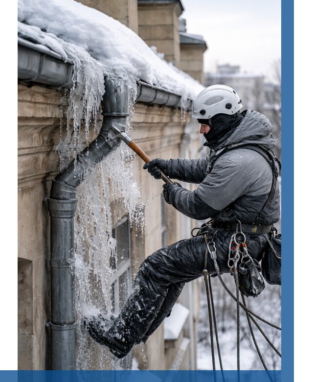 Очистка водостоков от льда в Алапаевске от 3747 р. | ВЫСОТНИК-Лпв