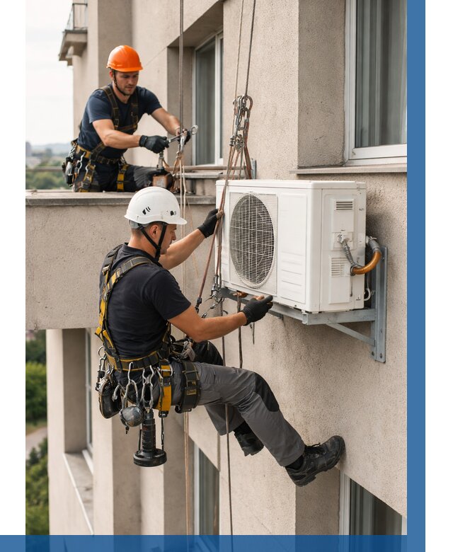 Монтаж внешнего блока кондиционера в Алапаевске от 6958 р. | ВЫСОТНИК-Лпв