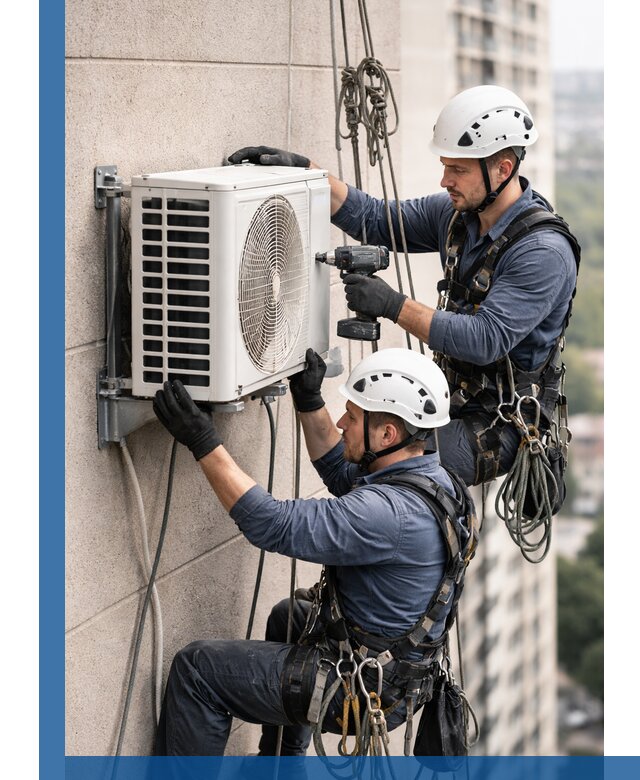 Монтаж внешнего блока кондиционера в Алапаевске установка и крепление