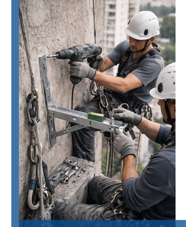 Установка кронштейнов кондиционера и крепежа в Алапаевске