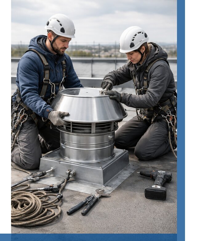 Установка дефлекторов на кровле в Алапаевске от 4817 р. | ВЫСОТНИК-Лпв