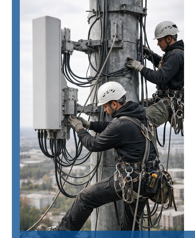 Монтаж оборудования связи на мачте в Алапаевске с пусконаладкой