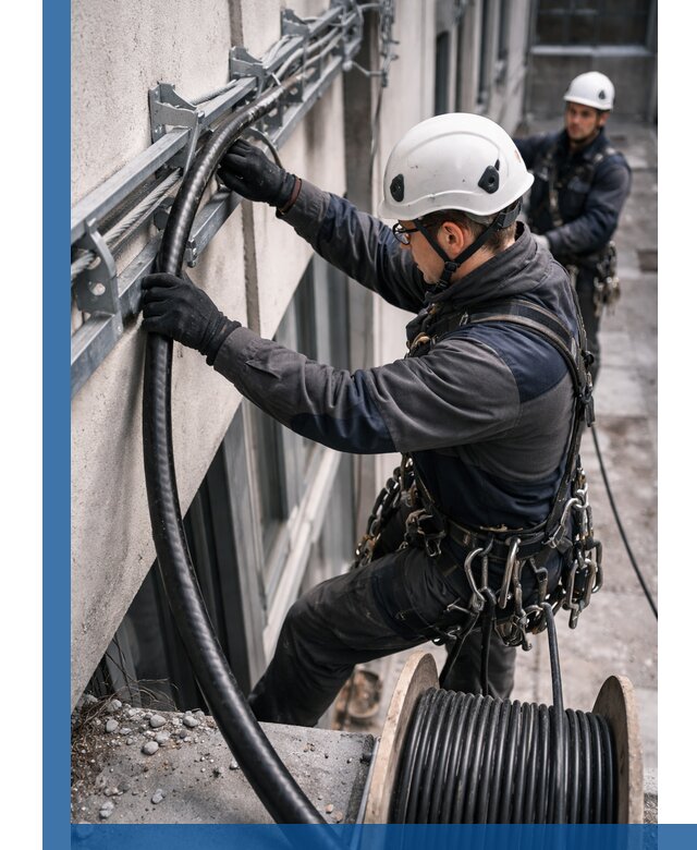 Протяжка кабеля питания на высоте в Алапаевске с гарантией безопасности и качества