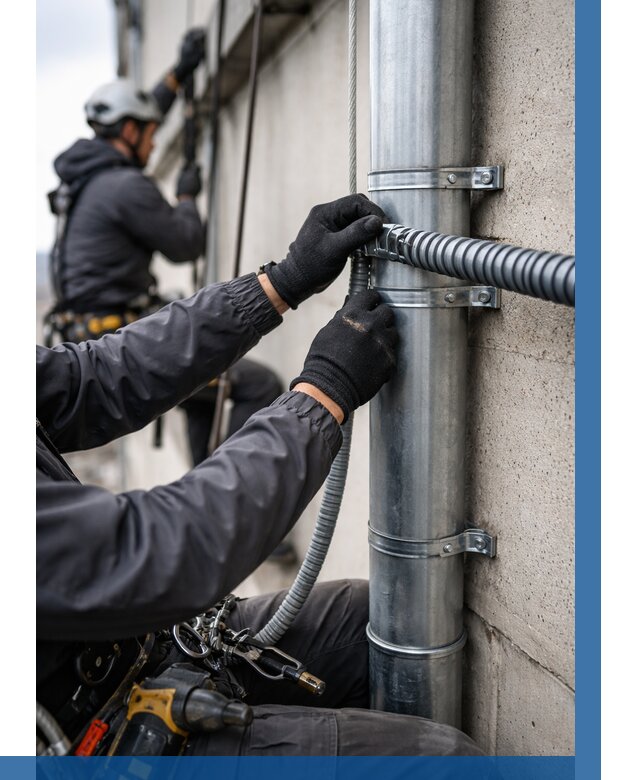 Монтаж гофры для кабеля в Алапаевске от 321 р. | ВЫСОТНИК-Лпв