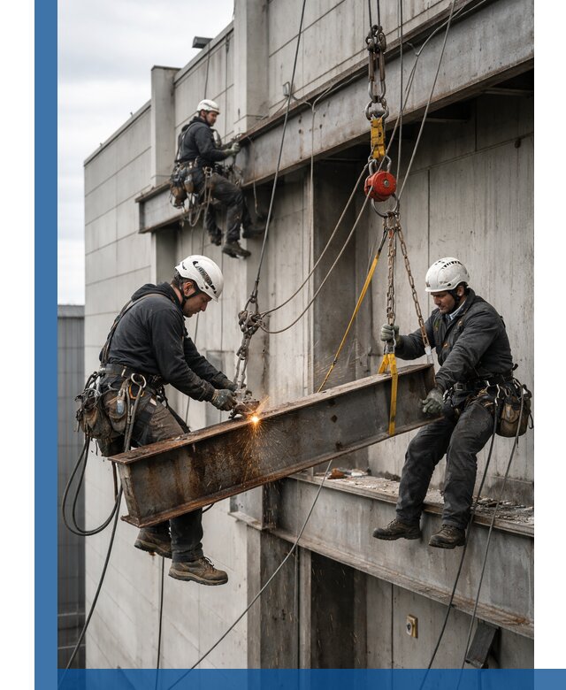 Демонтаж металлоконструкций на высоте в Алапаевске под ключ