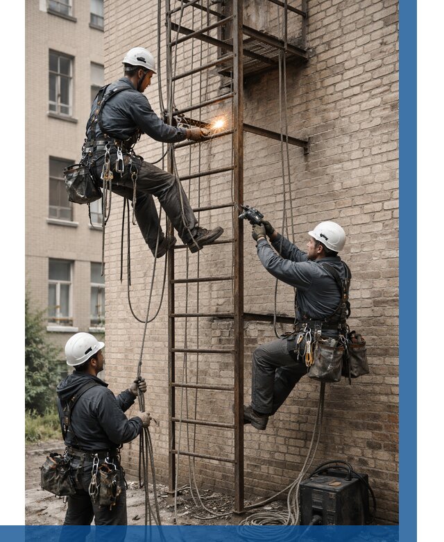 Ремонт пожарной лестницы в Алапаевске от 8029 р. | ВЫСОТНИК-Лпв
