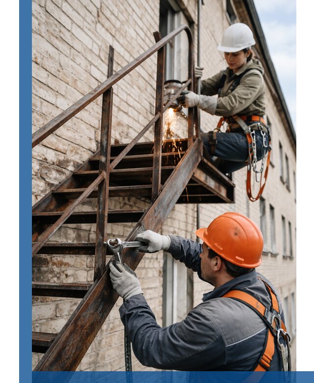 Ремонт и восстановление пожарных лестниц с выездом в Алапаевске