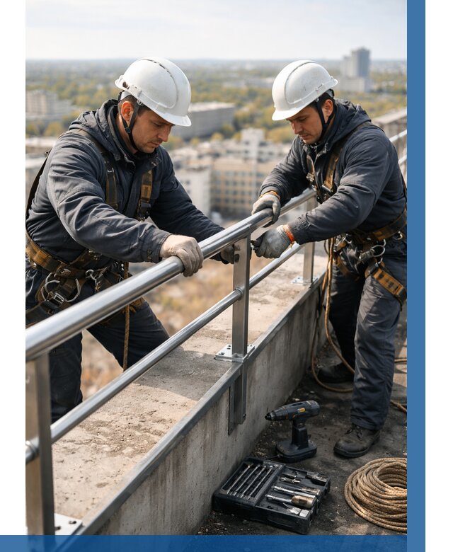 Монтаж перил на высоте в Алапаевске от 2676 р. | ВЫСОТНИК-Лпв